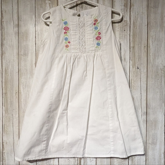 Carter's girls white with floral print size 4t knee length a line dress - Picture 1 of 5